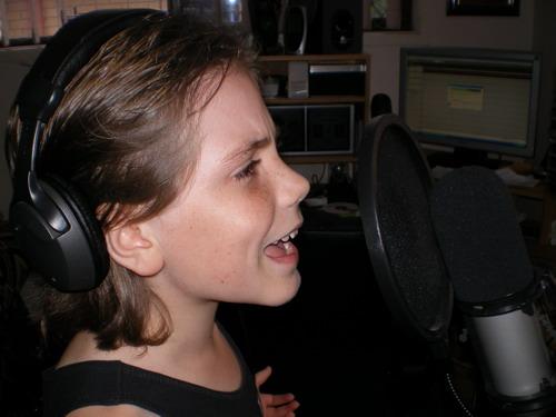 Jordan singing in studio