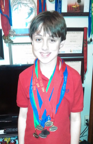 Colin with his medals